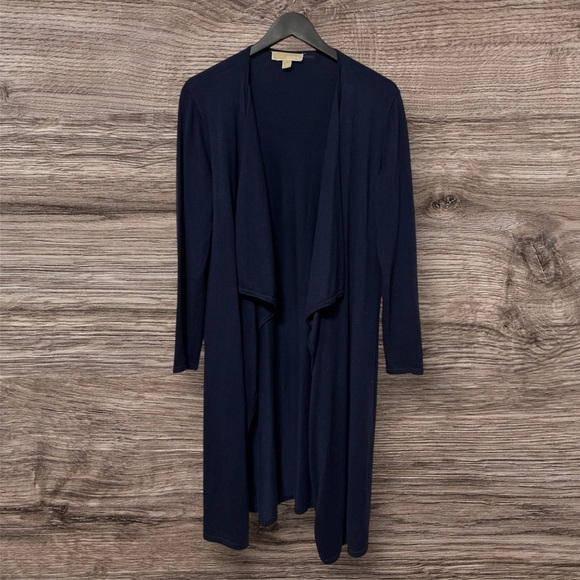 MICHAEL KORS Women's Navy Long Sleeve Open Cardigan Sweater, Medium - Picture 2 of 5